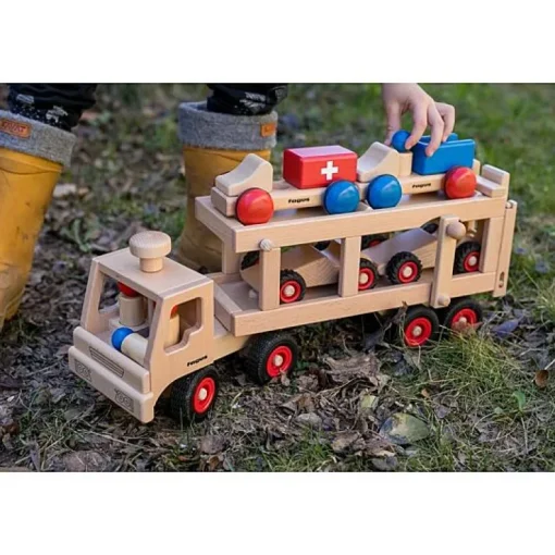 Houten Autotransporter - 45 cm