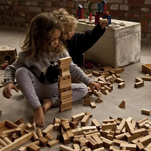 Houten Blokken Natural Tray | 54 Stuks
