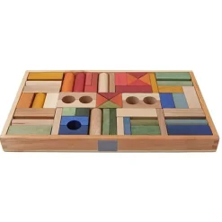 Houten Blokken Rainbow Tray | 54 Stuks