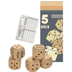 5 Houten Dobbelstenen