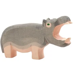 Houten Figuur - Nijlpaard Open Bek
