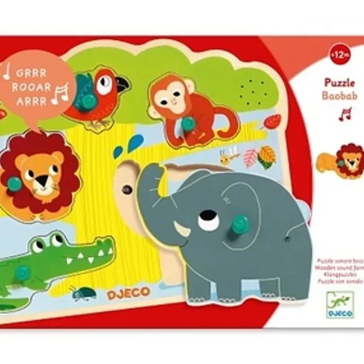 Houten geluidenpuzzel - Baobab
