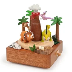Houten Muziekdoos | Dinosaurs & Volcanic N°48