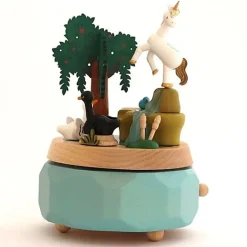 Houten Muziekdoos | Unicorn With Swans N°51
