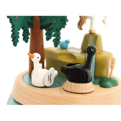 Houten Muziekdoos | Unicorn With Swans N°51