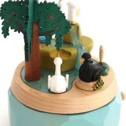 Houten Muziekdoos | Unicorn With Swans N°51