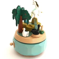 Houten Muziekdoos | Unicorn With Swans N°51