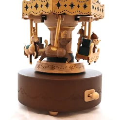 Houten Muziekdoos | Xmas Santa & Reindeer Carousel N°49