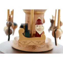 Houten Muziekdoos | Xmas Santa & Reindeer Carousel N°49