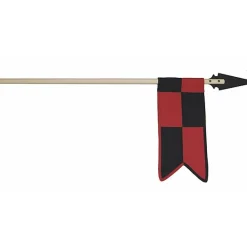 Houten Ridderlans Lance Met Vaandel | Zwart En Rood