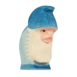 Houten speelfiguur - Dwerg blauw