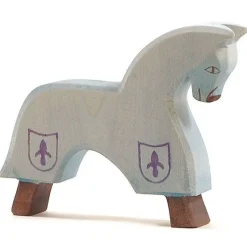 Houten speelfiguur - Paard voor blauwe ridder