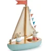 Houten speelgoedboot Sail Away - met 2 poppetjes
