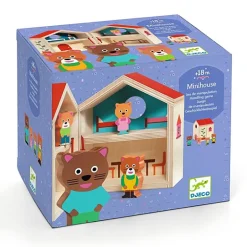 Houten Speelhuisje Met 4 Figuren | Minihouse