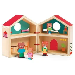 Houten Speelhuisje Met 4 Figuren | Minihouse