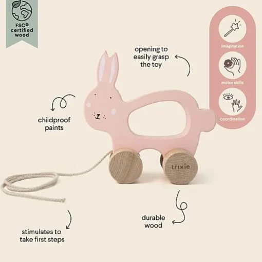Houten Trekspeeltje - Mrs Rabbit