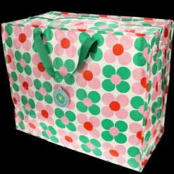 Jumbo Opbergtas - Pink and green Daisy