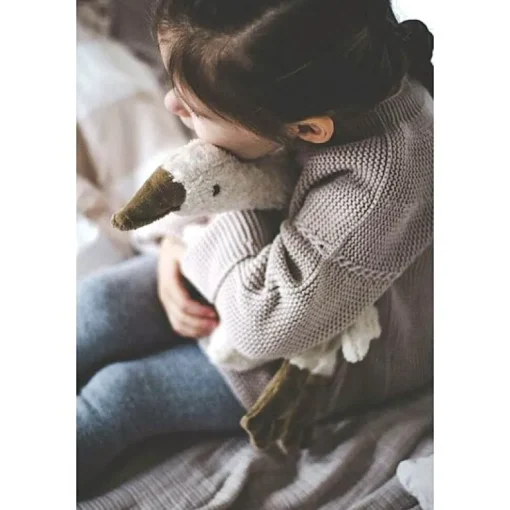 Kleine Knuffel Witte Gans Met Warmtekussen | 47 Cm