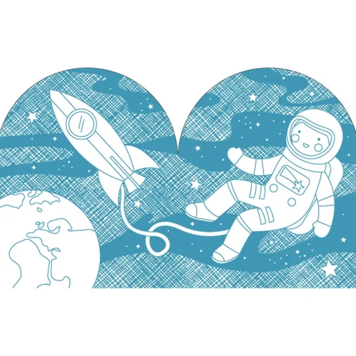 Kleurboek met stickers - Outer Space