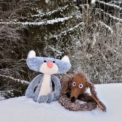 Knuffel Platte Kat - 37 cm