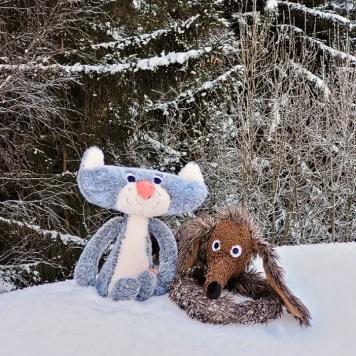 Knuffel Platte Kat - 37 cm