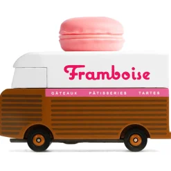 Macaron Van Pink (H189) 8,4X4,1X6,5Cm, Wooden Diecast, In