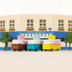 Macaron Van Pink (H189) 8,4X4,1X6,5Cm, Wooden Diecast, In