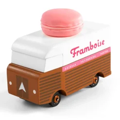 Macaron Van Pink (H189) 8,4X4,1X6,5Cm, Wooden Diecast, In