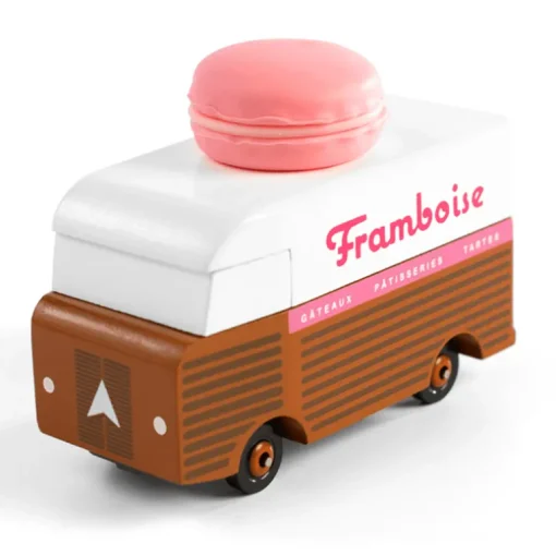Macaron Van Pink (H189) 8,4X4,1X6,5Cm, Wooden Diecast, In