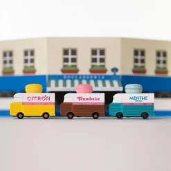 Macaron Van Pink (H189) 8,4X4,1X6,5Cm, Wooden Diecast, In