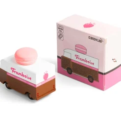 Macaron Van Pink (H189) 8,4X4,1X6,5Cm, Wooden Diecast, In