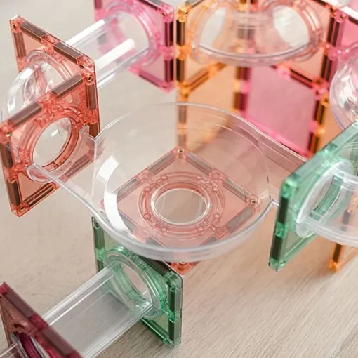 Magnetisch Speelgoed Knikkerbaan Pastel Ball Run Expansion Pack | Set van 80