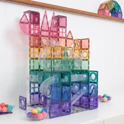 Magnetisch Speelgoed Knikkerbaan Pastel Ball Run Expansion Pack | Set van 80