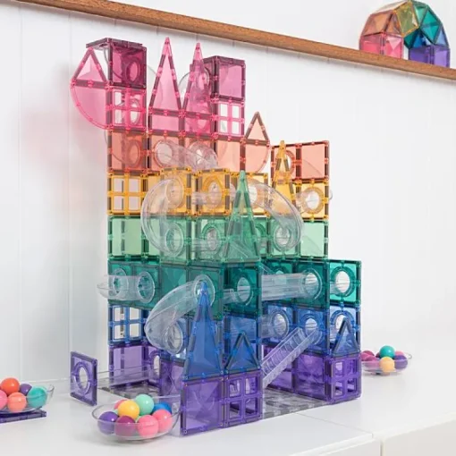 Magnetisch Speelgoed Knikkerbaan Pastel Ball Run Expansion Pack | Set van 80