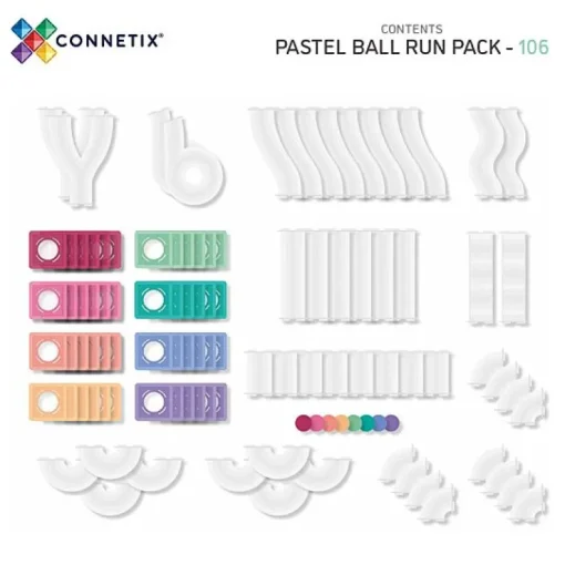 Magnetische Knikkerbaan Pastel Ball Run Pack | Set van 106