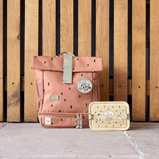 Mini Rolltop Rugzak | Happy Prints Caramel