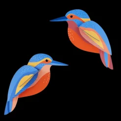 Muurdecoratie Wall Art Garden Birds - Kingfishers