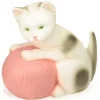 Nachtlamp - Kat Met Roze Bol Wol