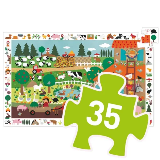 Observatiepuzzel De Boerderij - 35 stukjes + poster