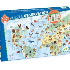 Observatiepuzzel De Dieren van de Wereld - 100 stukjes + boekje