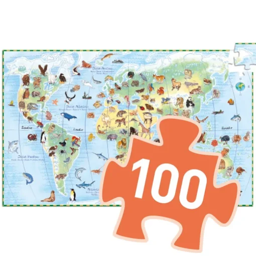 Observatiepuzzel De Dieren van de Wereld - 100 stukjes + boekje