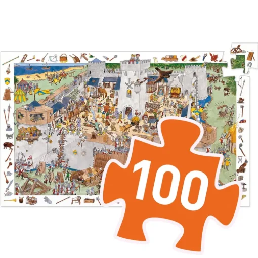 Observatiepuzzel Het versterkte kasteel - 100 stukjes + poster