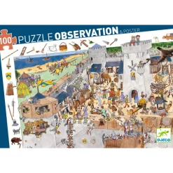 Observatiepuzzel Het versterkte kasteel - 100 stukjes + poster