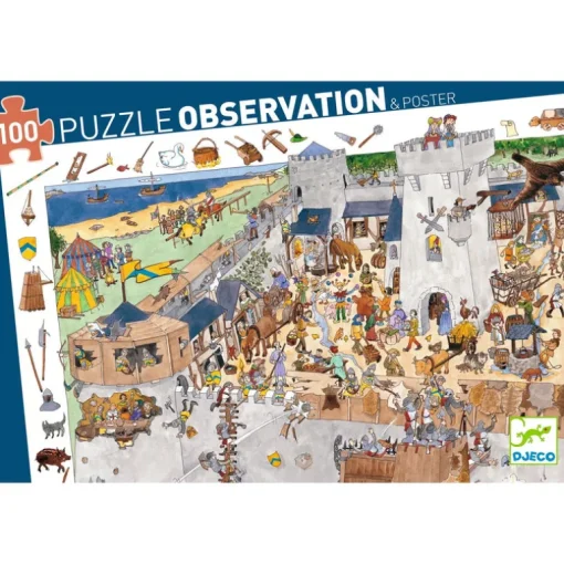 Observatiepuzzel Het versterkte kasteel - 100 stukjes + poster