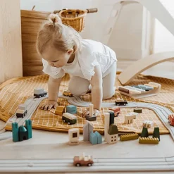 Play&Go Speelgoedzak | Organic Grid Mustard