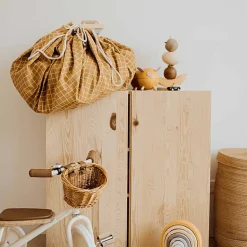 Play&Go Speelgoedzak | Organic Grid Mustard