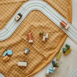 Play&Go Speelgoedzak | Organic Grid Mustard