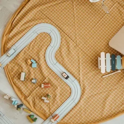 Play&Go Speelgoedzak | Organic Grid Mustard