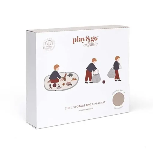 Play&Go Speelgoedzak | Organic Grid Mustard