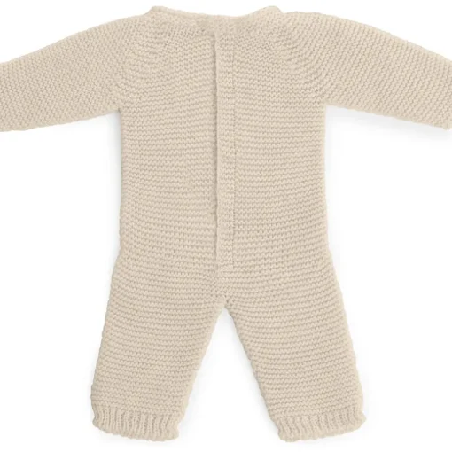 Poppenkledij Pyjama Gebreid Linnenkleur - 38 cm